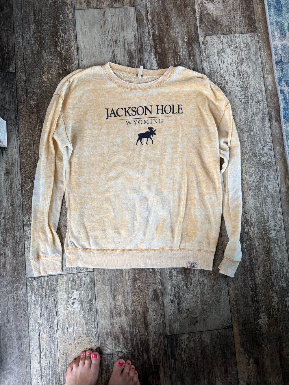2 for $15 sale: Techstyles yellow light Jackson hole burnout style sweatshirt